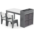 Kids Craft Table & Chairs with Paper Roll and Storage Shelves