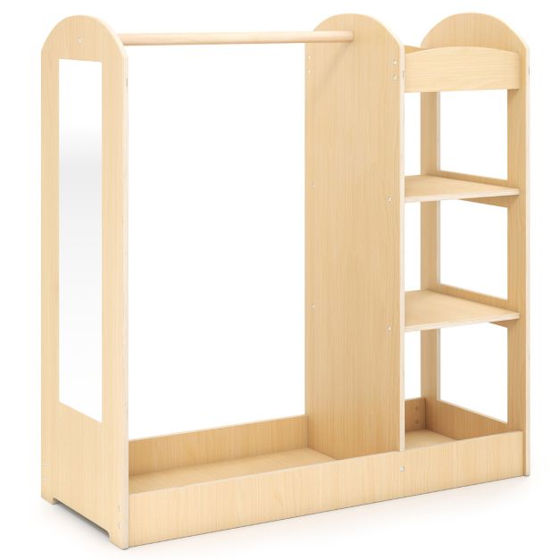 Dress-Up Storage Cabinet for Kids with Full-Length Mirror