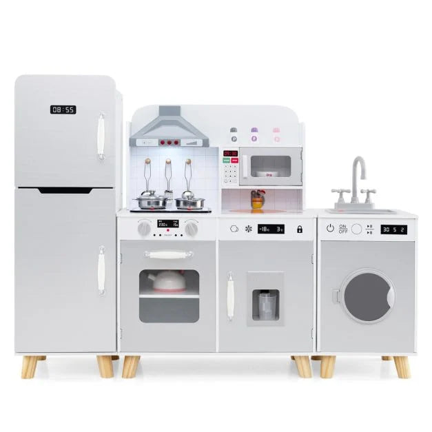 Children’s Kitchen Toy Set with Refrigerator & Washing Machine