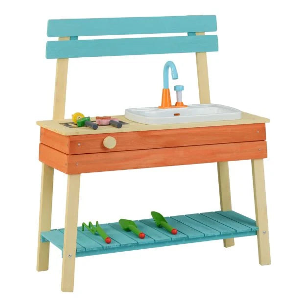 Wooden Kids Kitchen Playset with Interactive Cooking and Gardening Fun