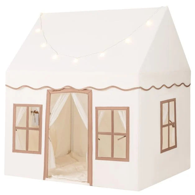 Indoor Kids Play Tent with Starry Lights and Safe Non-Slip Mat