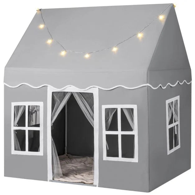 Indoor Kids Play Tent with Starry Lights and Safe Non-Slip Mat