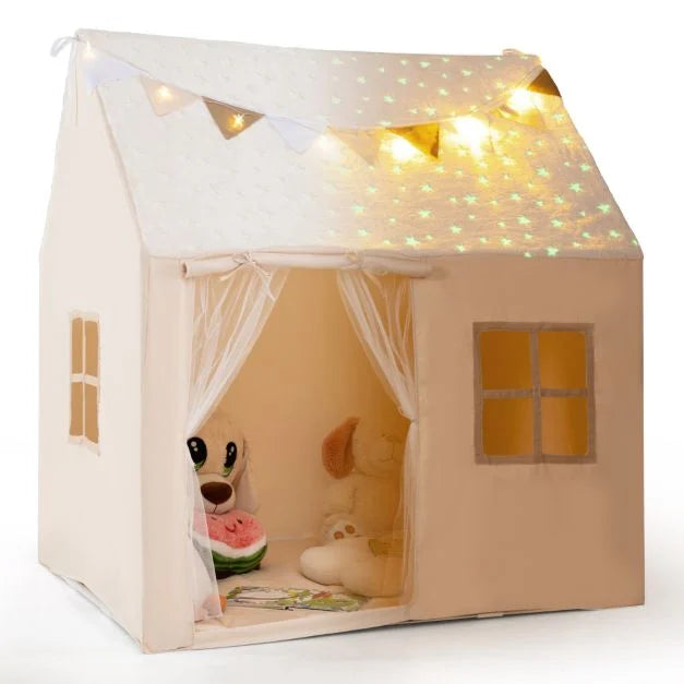 Toddler & Kids Indoor Play Tent with Glow Stars Decoration