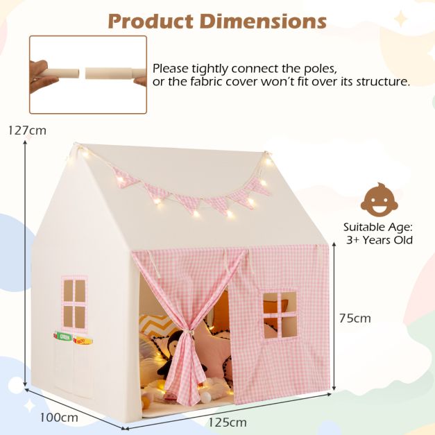 Kids Play Tent with Padded Mat for Ages 3–8 Years