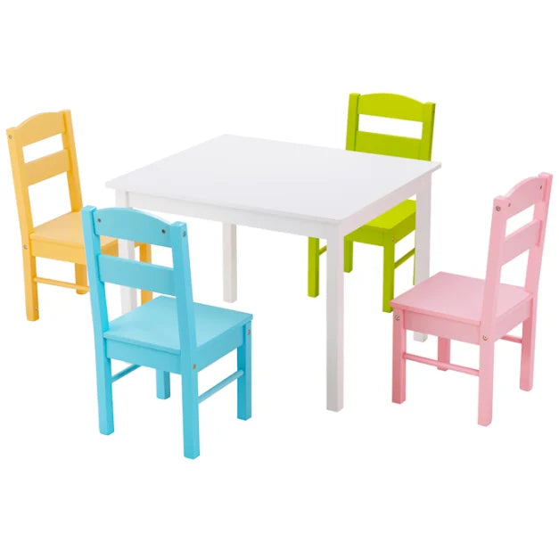 Kids Table and 4 Chairs Set for Toddlers – Dining, Drawing, and Reading