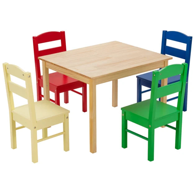 Kids Table and 4 Chairs Set for Toddlers – Dining, Drawing, and Reading