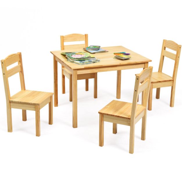 Kids Table and 4 Chairs Set for Toddlers – Dining, Drawing, and Reading