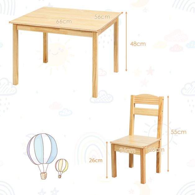 Kids Table and 4 Chairs Set for Toddlers – Dining, Drawing, and Reading