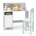 Kids Table & Chair Set with Hutch and Storage Cabinet
