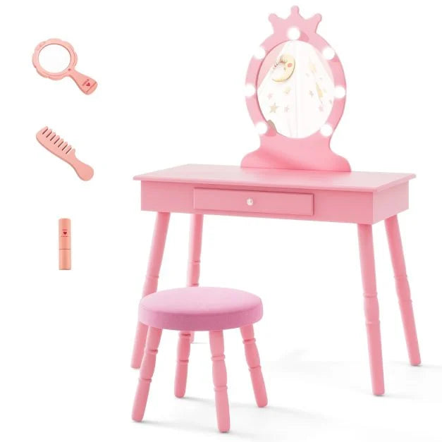 Lighted Kids Vanity Set with Adjustable Brightness for Children Ages 3–7