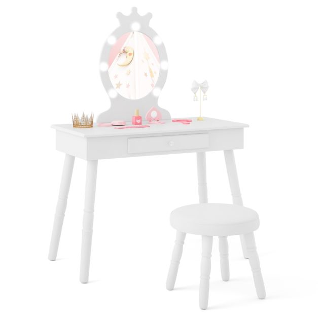 Lighted Kids Vanity Set with Adjustable Brightness for Children Ages 3–7
