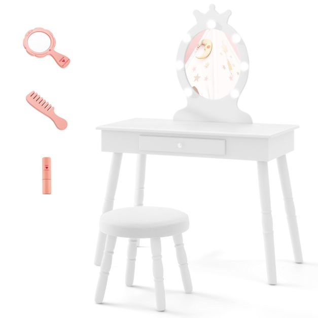 Lighted Kids Vanity Set with Adjustable Brightness for Children Ages 3–7
