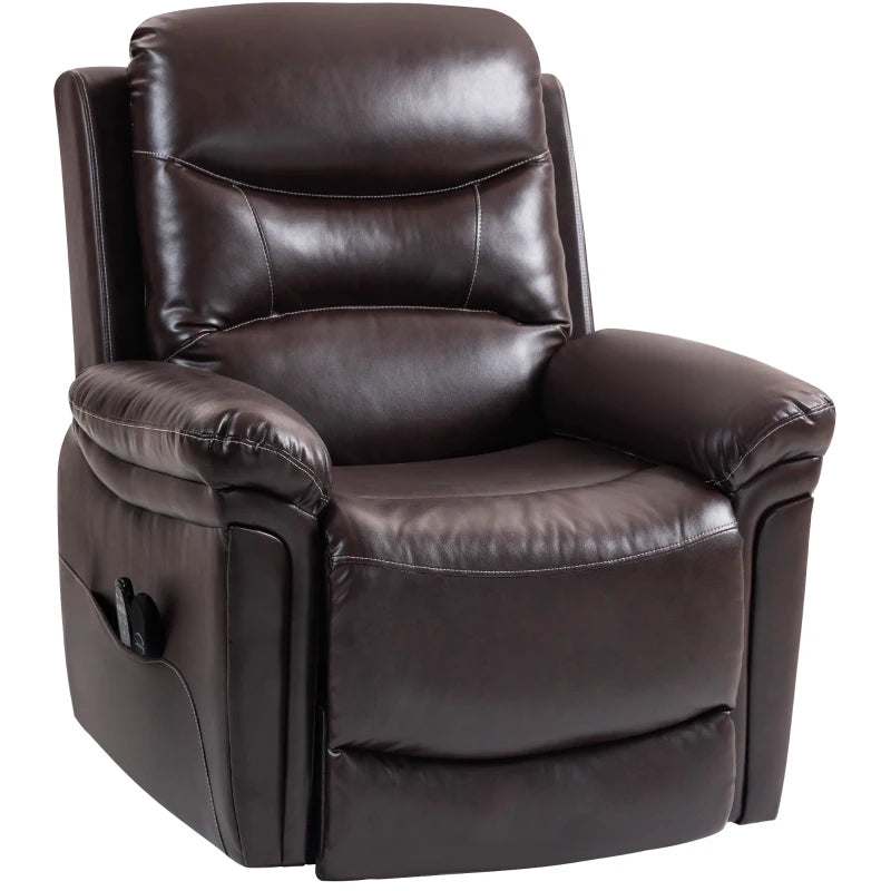 Power Lift Recliner Chair Brown – Massage, Heat, USB Port