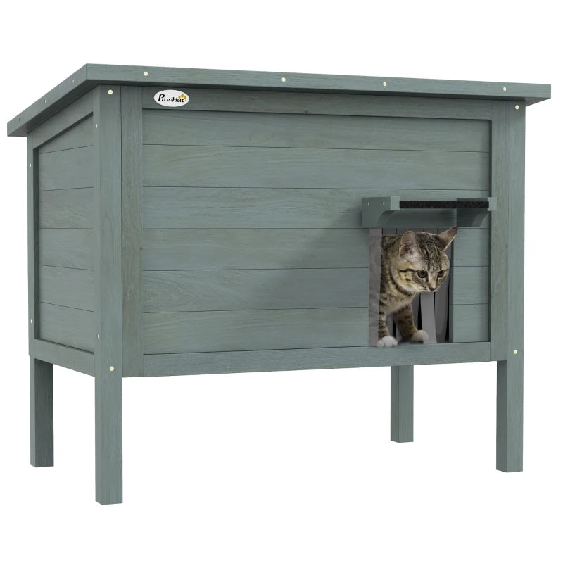 Wooden Feral Cat Shelter with Removable Floor