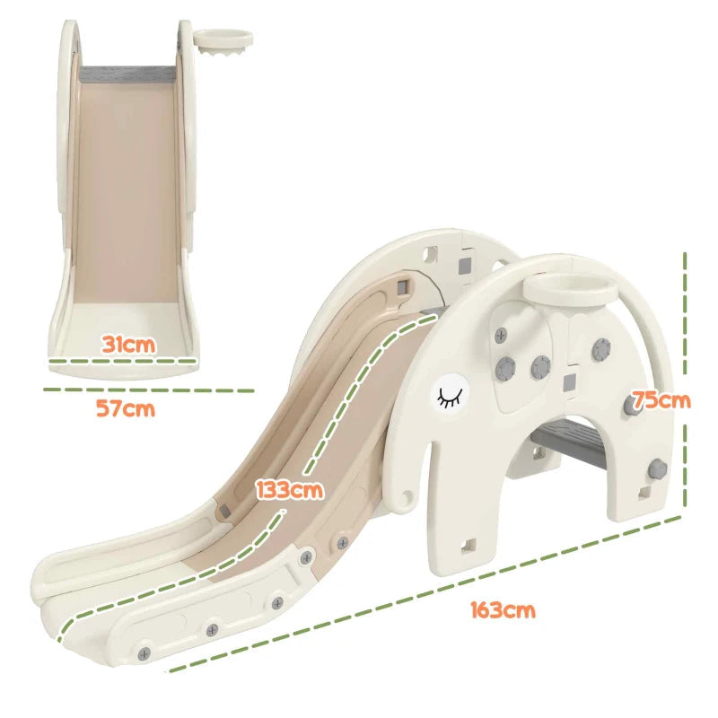 Elephant Design Toddler Slide, Climber & Hoop Combo – Indoor Play for Ages 1–3