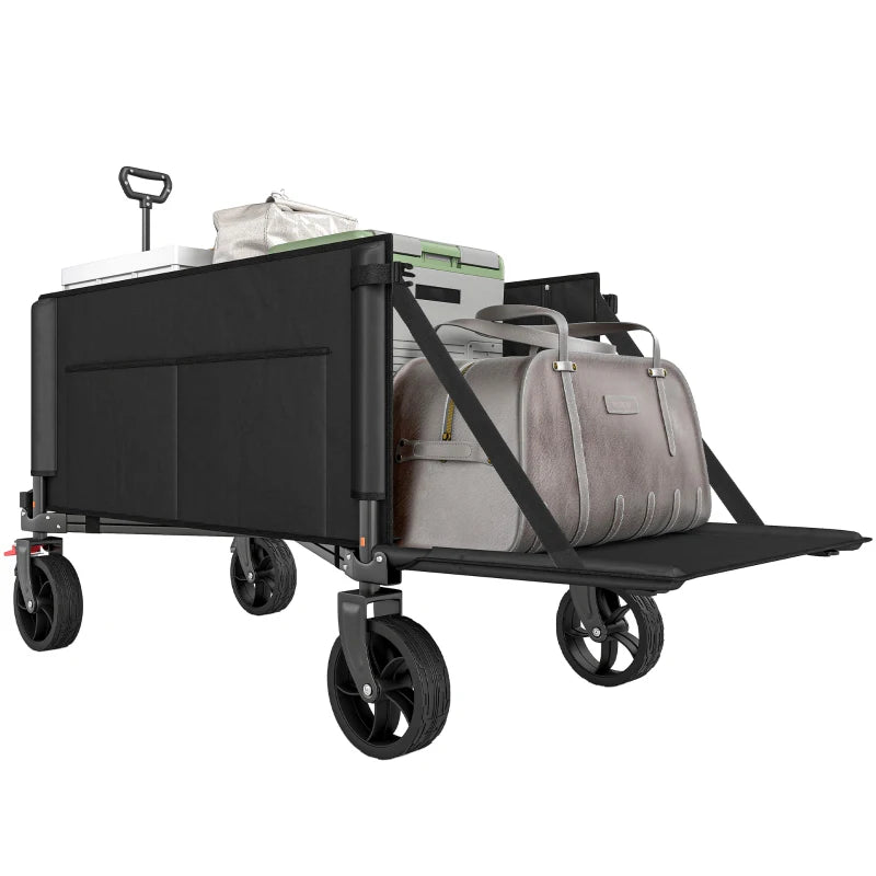 Heavy-Duty Festival Cart with Adjustable Handle, Brakes & Open Sides 150L Capacity
