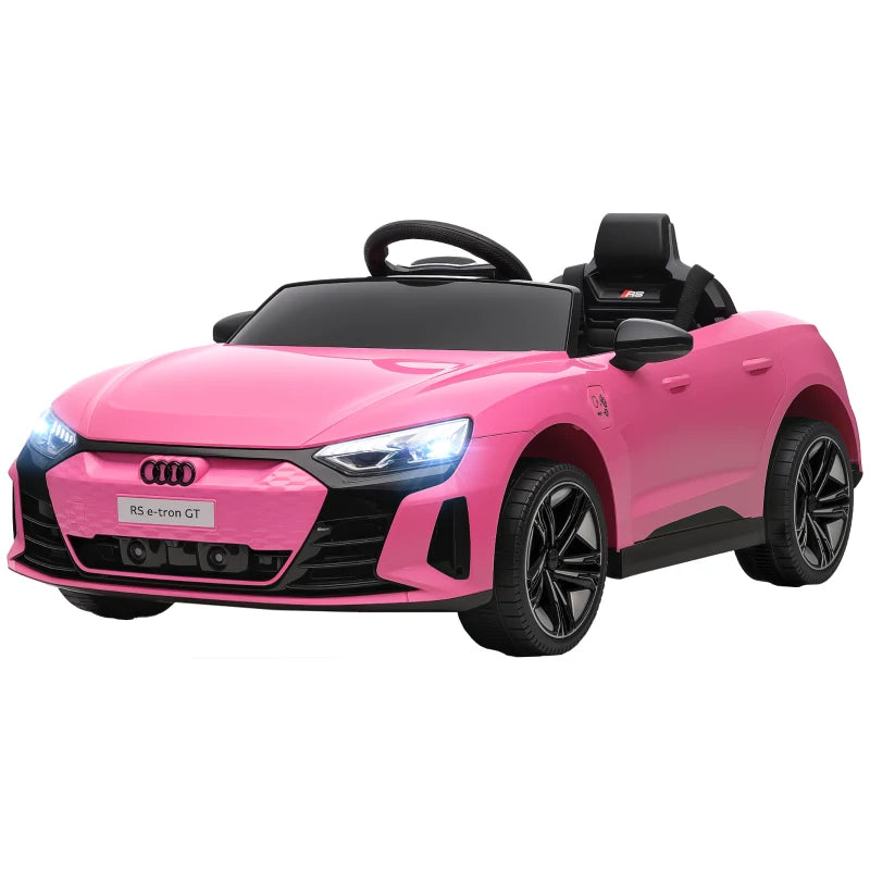Licensed Audi 12V Kids Ride-On with Remote, Suspension, Lights, Music – Pink