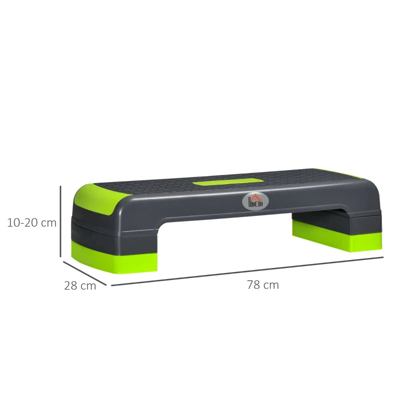 Fitness Stepper with 3 Height Levels – Grey and Green