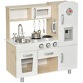 White Wooden Toy Kitchen for Kids – Pretend Cooking Playset with Phone – Boys & Girls