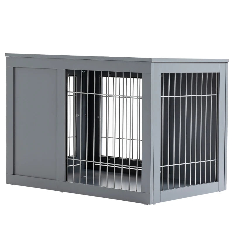 Dog Crate End Table – Grey, for Small & Medium Dogs