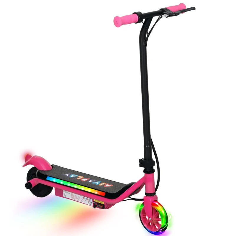 Electric Scooter for Kids 6-14 Years – Pink with Colorful Lights and Safe Design