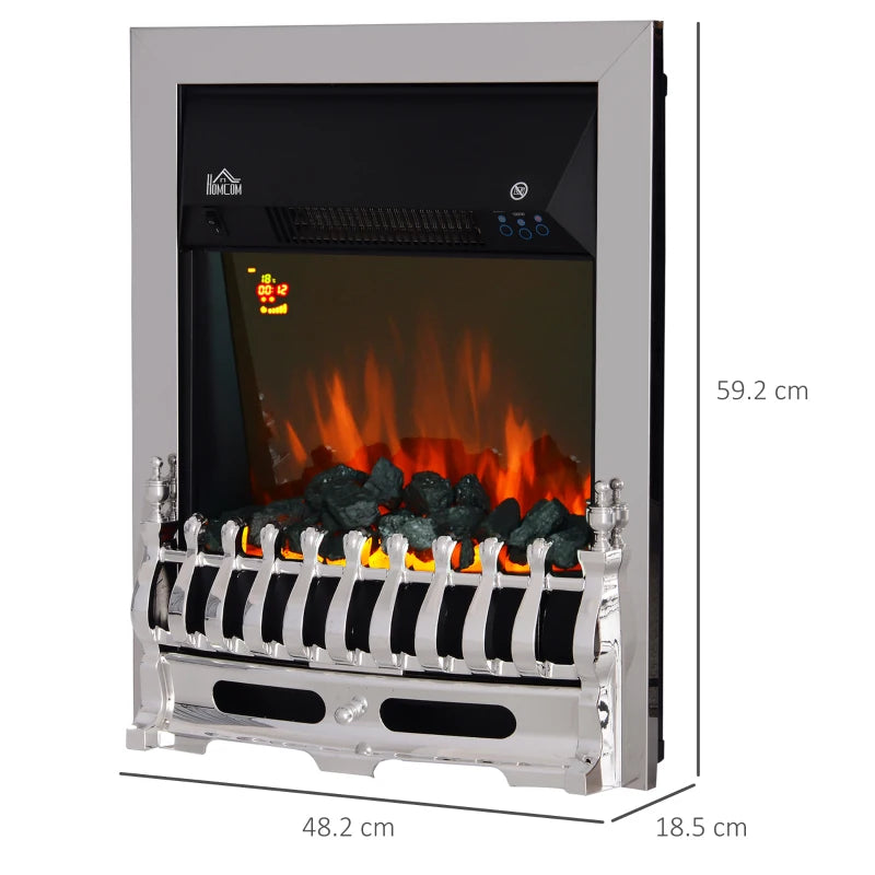 Inset Fireplace – Glass View, Coal Flame, Remote, 1000/2000W