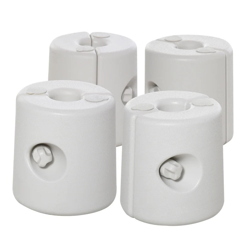 Canopy Tent Weights 4 Pack with Rapid Clip, Fillable with Sand or Water, White, 36 kg