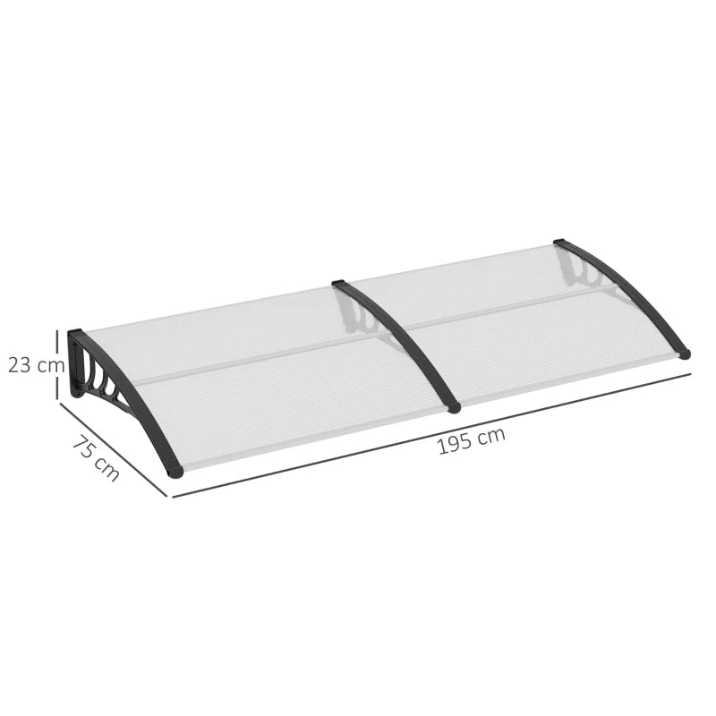 Sturdy Outdoor Door Canopy with Aluminum Frame and UV-Protected Polycarbonate Roof