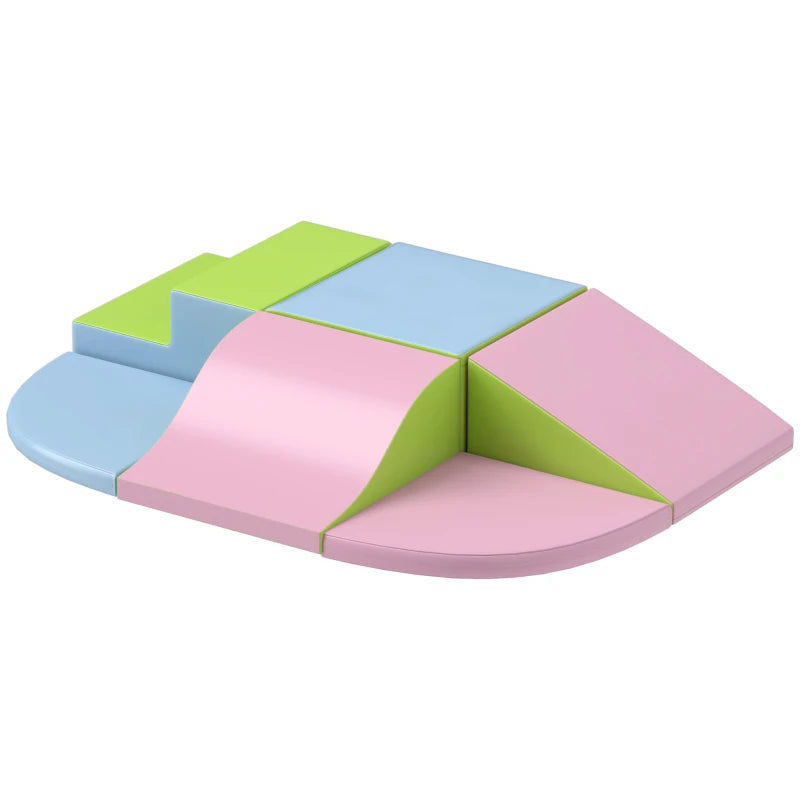 Kids Pink Soft Play Climb and Crawl Set – 6 Vibrant, Safe Pieces for Active Play