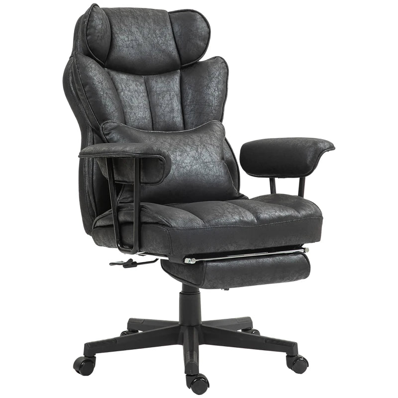 Black Office Chair with Massage, Heat, Lumbar Support & Swivel