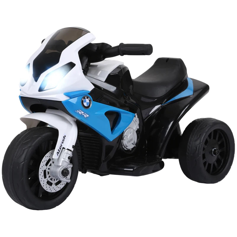 Kids Electric Ride-On BMW Style Motorbike with Headlights, Music & 6V Battery - Blue