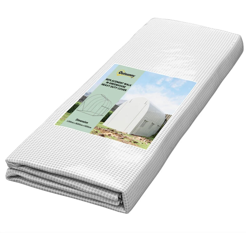 White Winter Garden Plant Cover for Polytunnel Greenhouse, 3x2x2m with Roll-up Windows