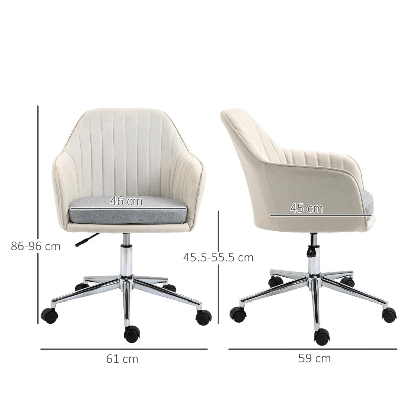 Home Office Chair – Beige with Stylish Golden Base