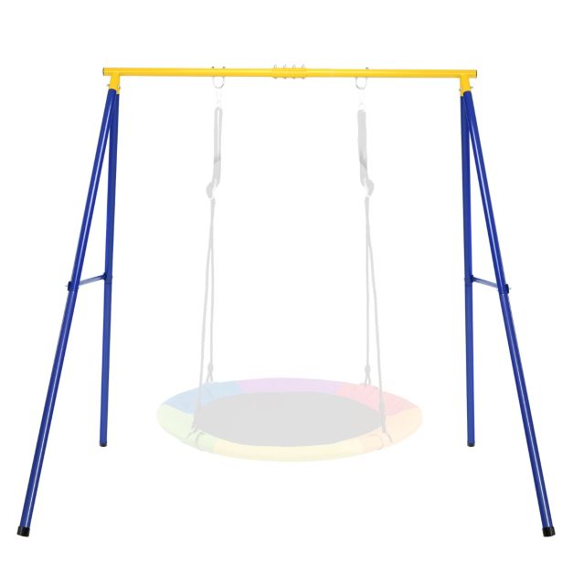 Sturdy Metal Swing Frame Set with Carabiners and Ground Stakes
