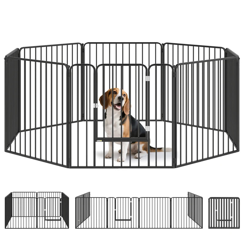 8-Panel Dog Playpen 80cm High – Indoor & Outdoor Use
