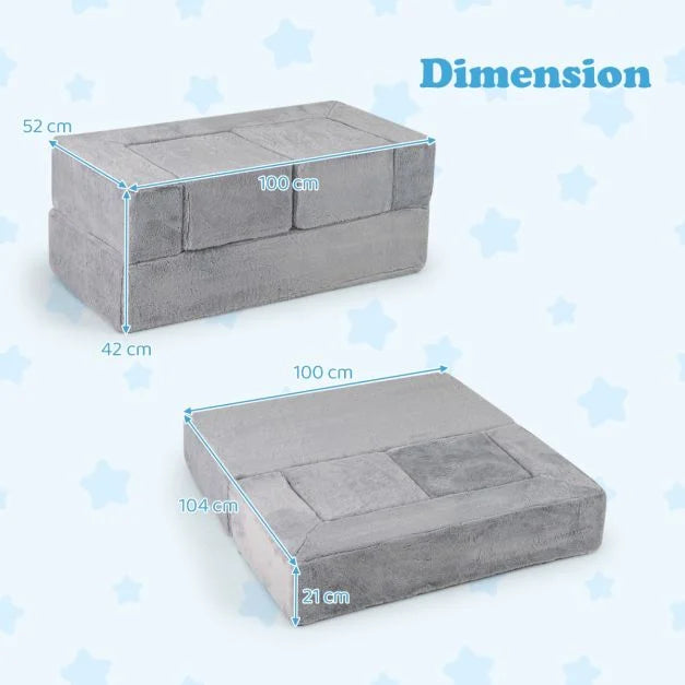 Kids Fold-Out Sofa with Armrests – Modular Couch for Children