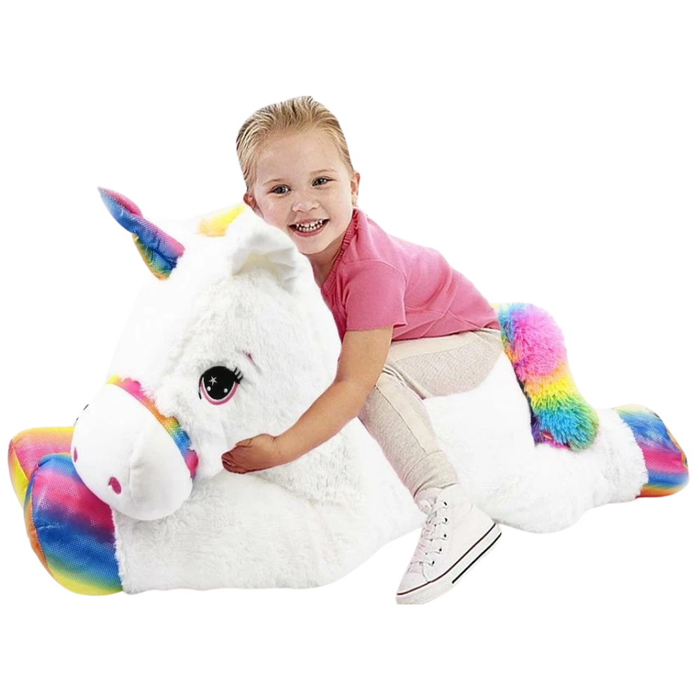 42" Giant Unicorn Teddy Large Huge Stuffed Plush Soft Toy Lying White Pony 110cm Plush Toy