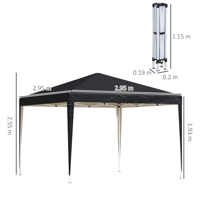 Easy setup height adjustable garden gazebo tent with carry bag for outdoor use, 3x3M