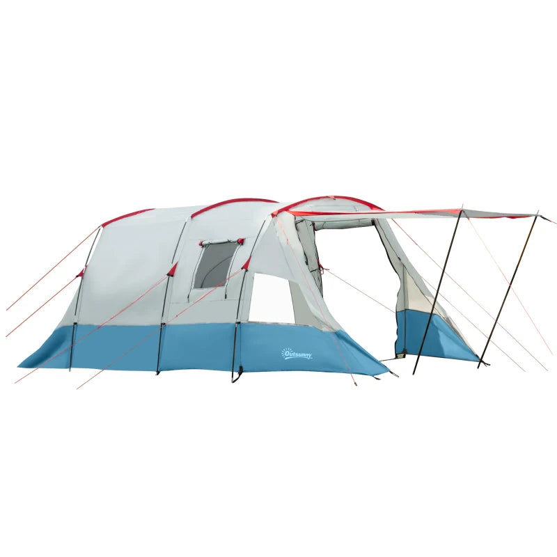 6-8 Person Camping Tent – Bedroom, Living Room & Portable Bag