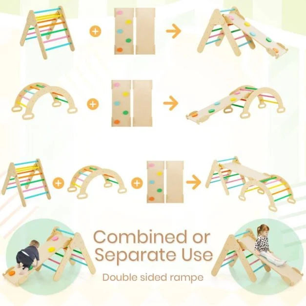 7-in-1 Toddler Climbing Frame with 6-Piece Indoor Baby Soft Play Set