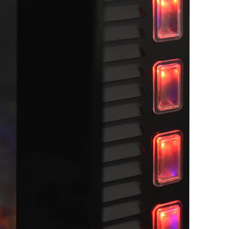 LED Wall Fireplace, Black Curved Glass, 1000W/2000W, 48 x 90.8cm