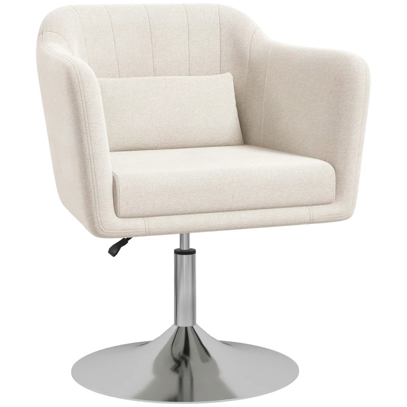 Modern Living Room Accent Chair with Pillow – Cream