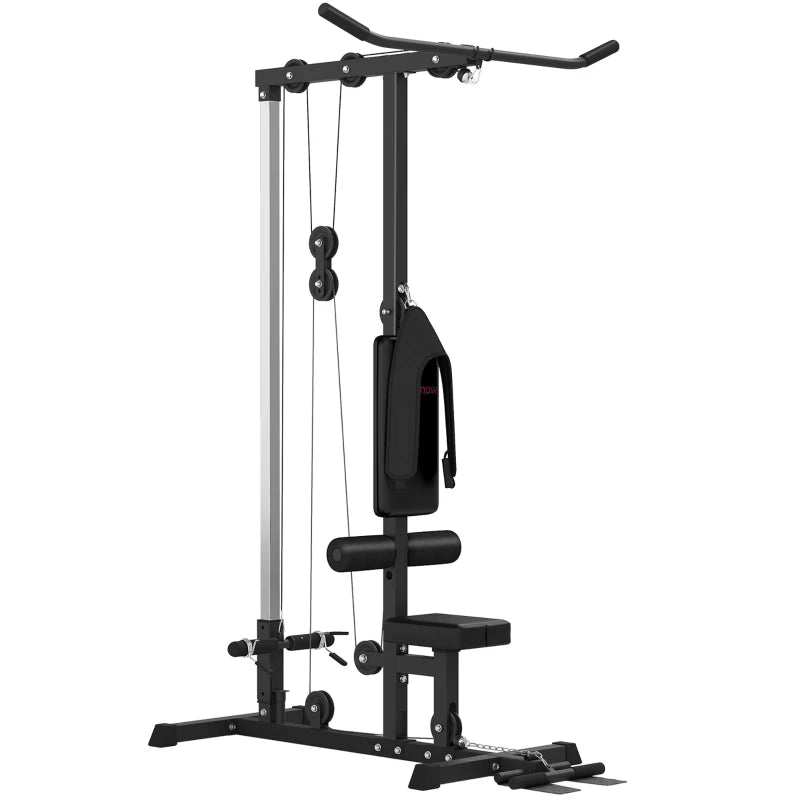 Home Gym Pull Up Station – Power Cage with Seat, Black