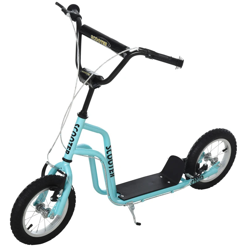 Blue Stunt Scooter for Kids with Adjustable Handlebar, Dual Brakes & 12" Rubber Tyres