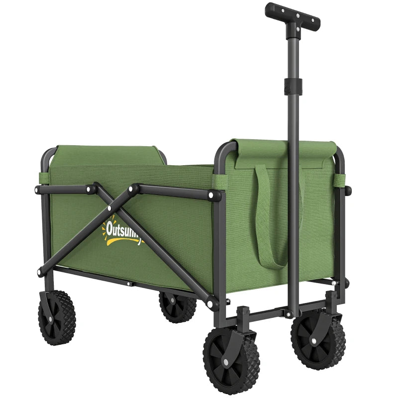 Festival Trolley on Wheels, Heavy Duty Folding Garden Cart with Adjustable Handle, 41L