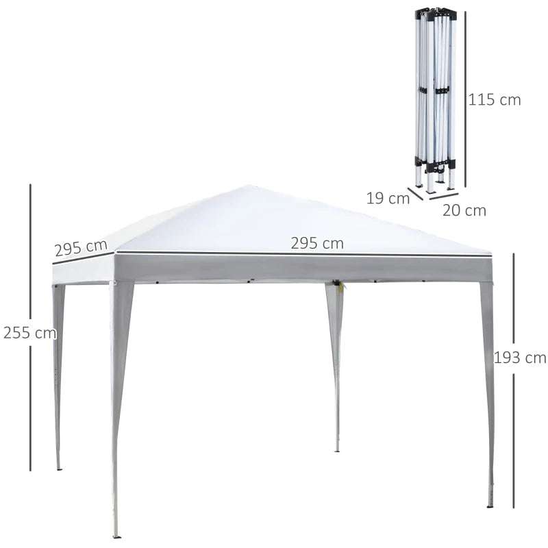 Garden Pop-Up Marquee Tent in White – Ideal for Events, Weddings & More, 3x3m