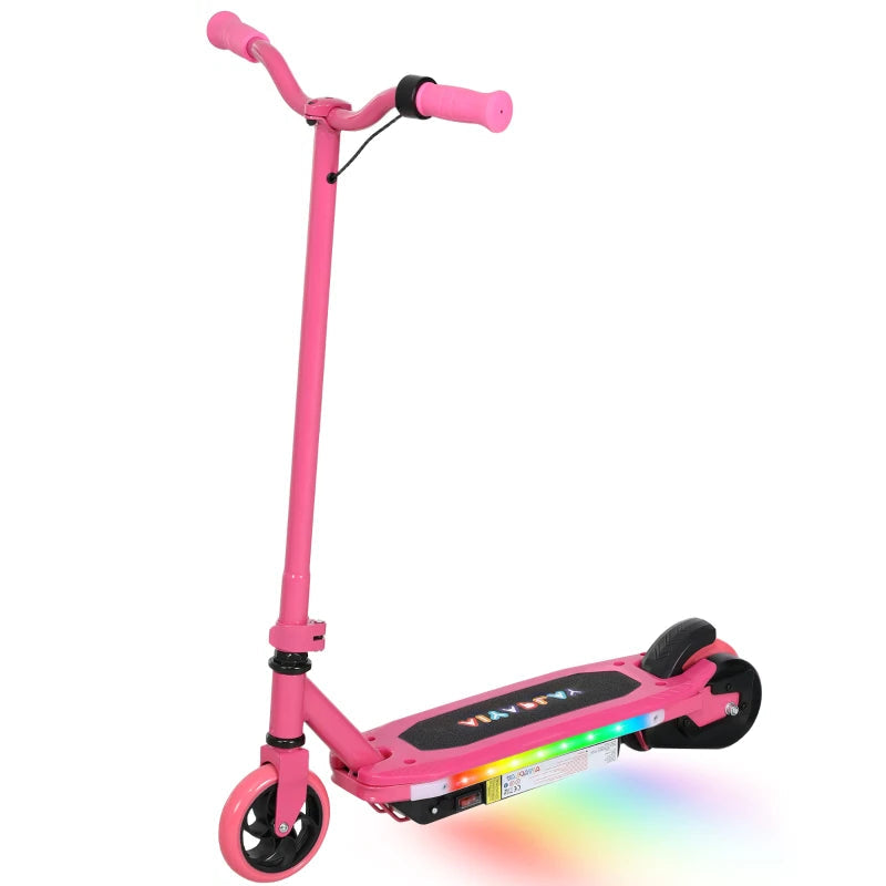 Electric Scooter for Kids Ages 6–14 with Colorful LED Lights – Pink, Safe & Stylish