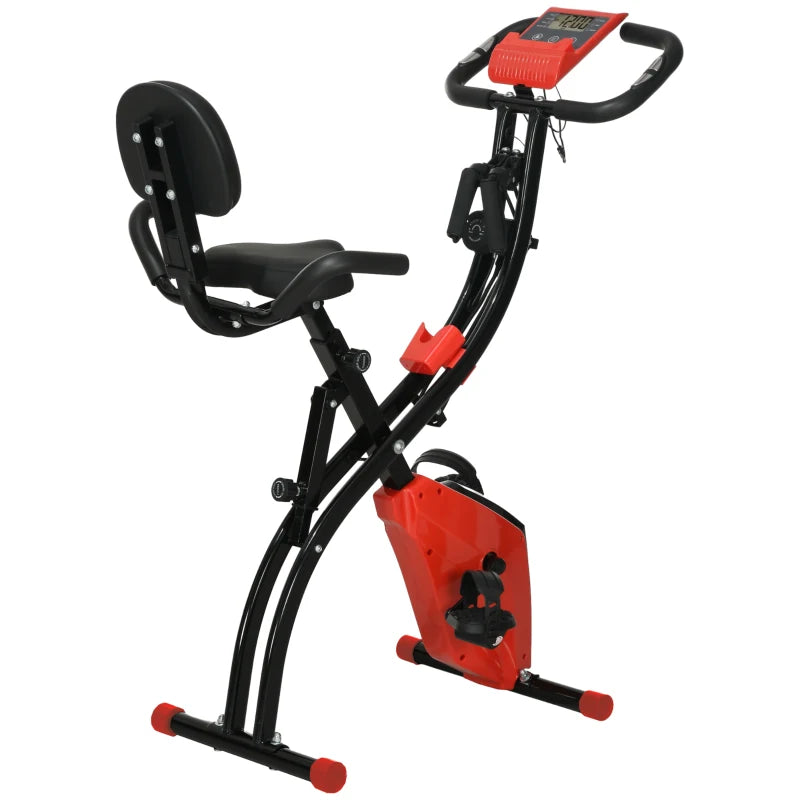 Red 2-in-1 Folding Bike – Arm Resistance & Pulse Monitor