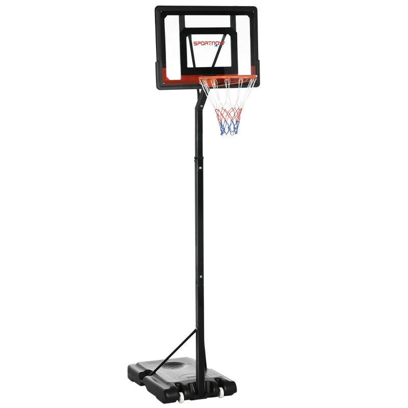 Portable Basketball Stand with Backboard & Wheels – Black