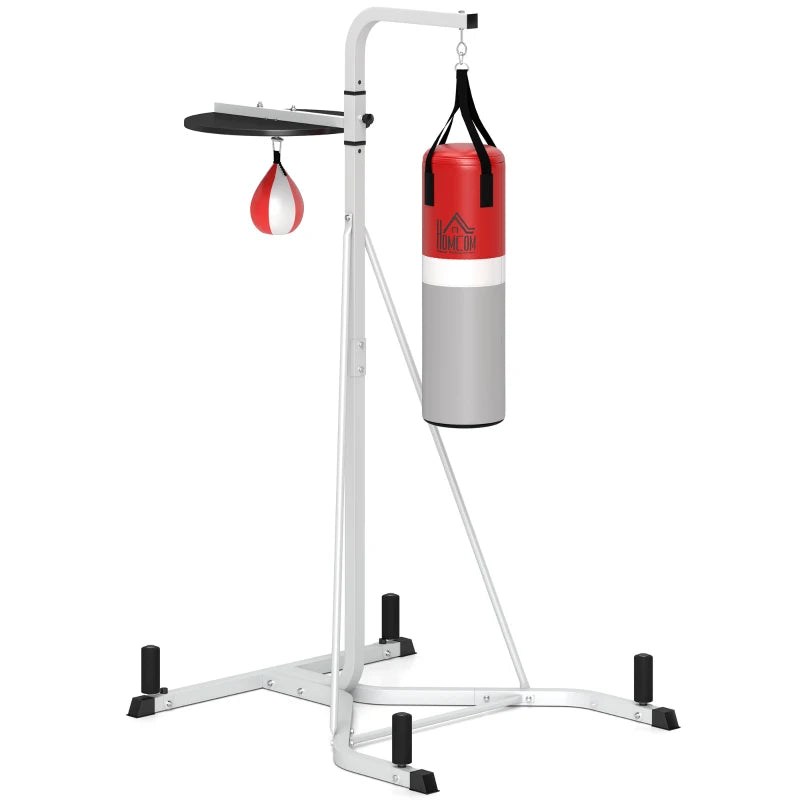 White Boxing Station – Punch Bag & Speed Ball Combo
